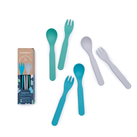 Bobo&Boo Plant Based Cutlery Set - Lagoon