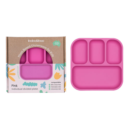 Bobo&Boo Plant Based Divided Plate - Pink