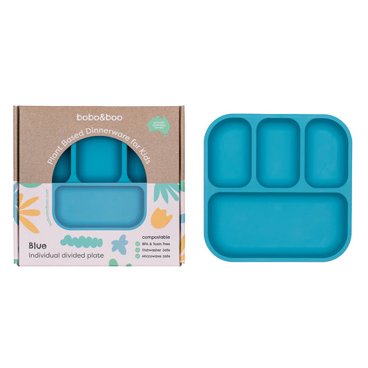 Bobo&Boo Plant Based Divided Plate - Blue