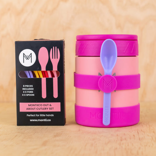 MontiiCo Silicone Cutlery Band - Pomegranate