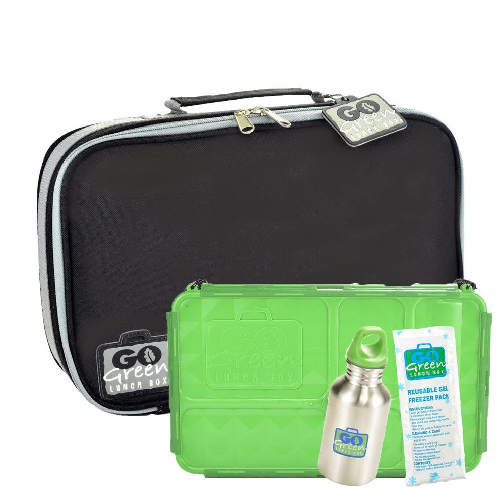Go Green Lunch Box Set - Black Stallion (with Green Food Box)
