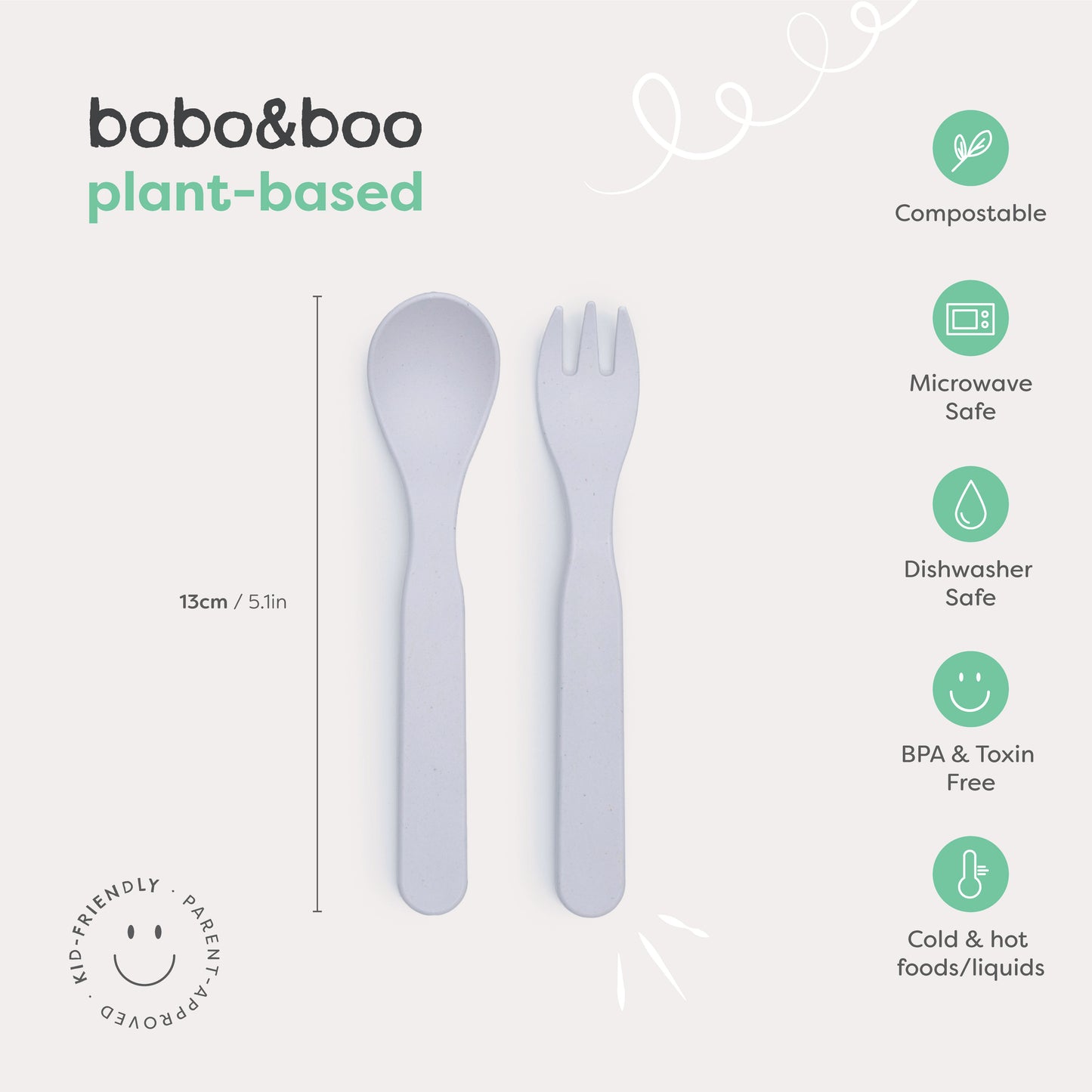 Bobo&Boo Plant Based Cutlery Set - Lagoon