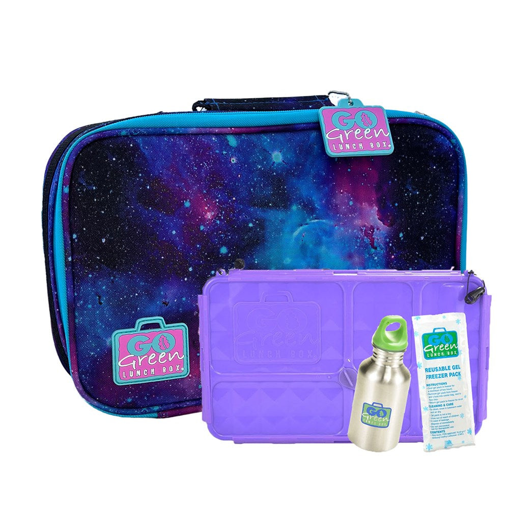 Go Green Lunch Box Set - Cosmic (with Purple Food Box)