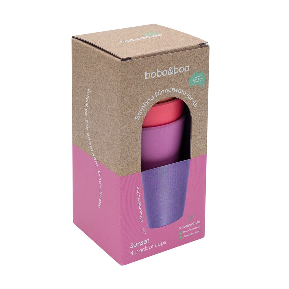 Bobo&Boo Large Cups 4 pack - Sunset