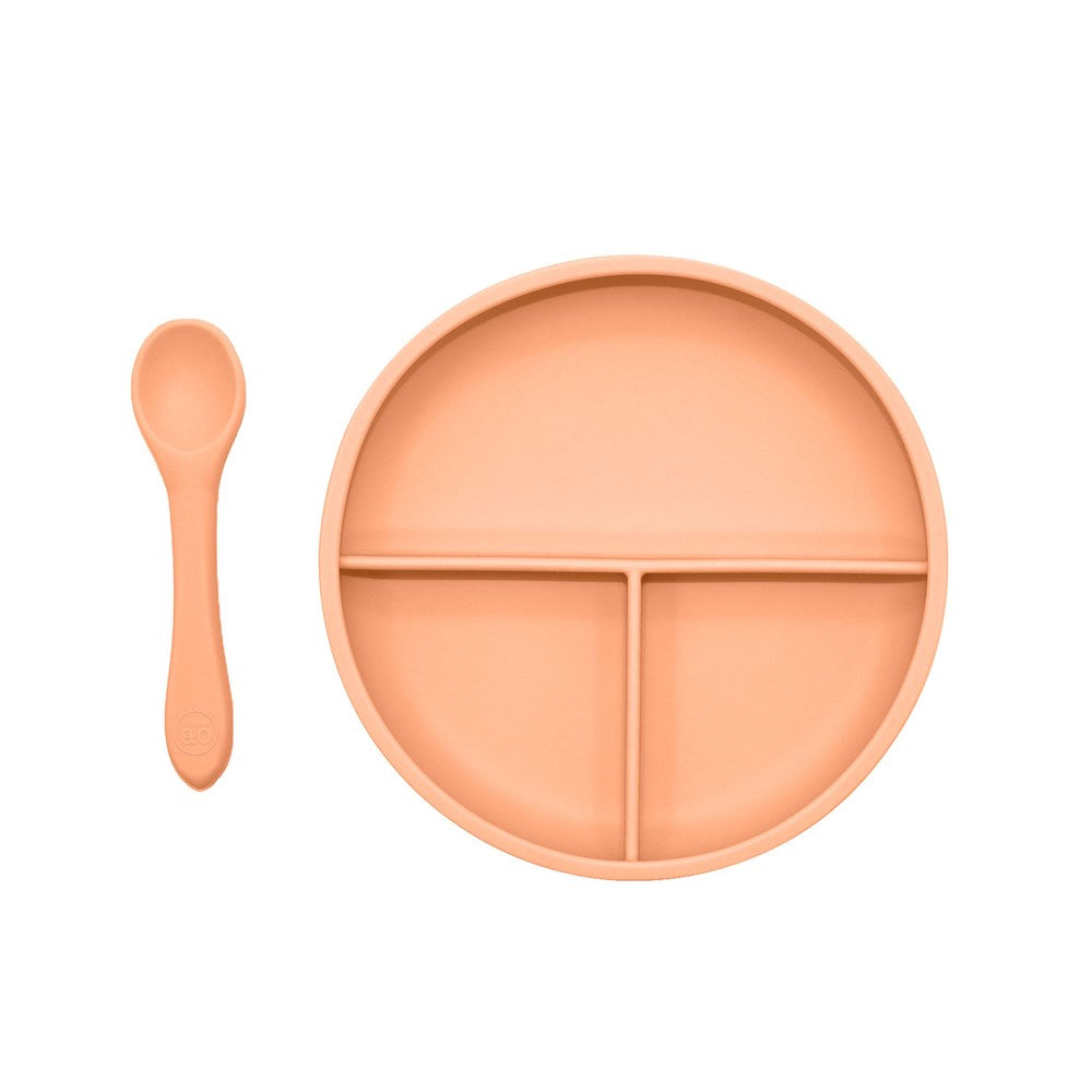 OB Designs Divider Plate & Spoon Set - Peach
