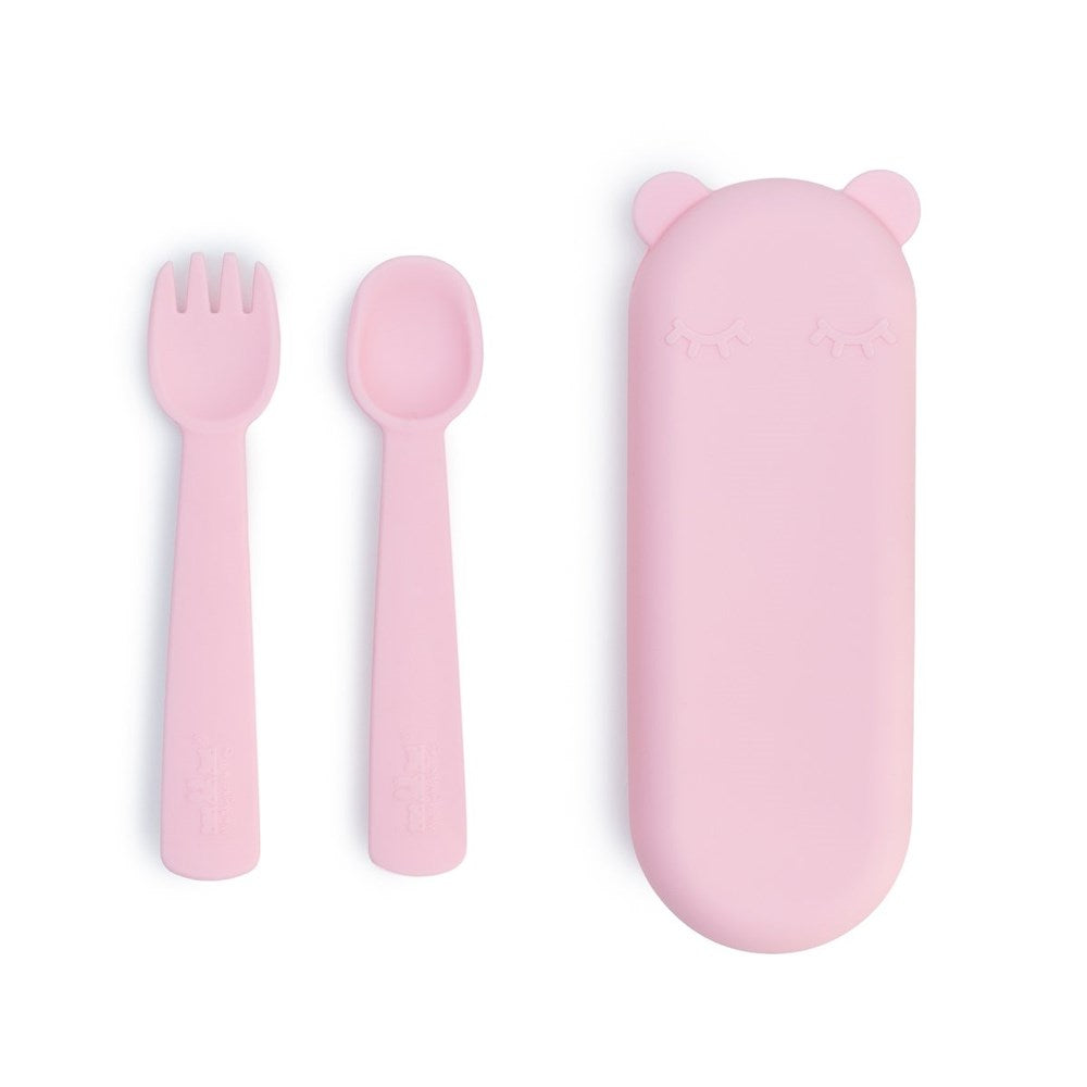 We Might Be Tiny - Feedie Fork & Spoon Set - Powder Pink