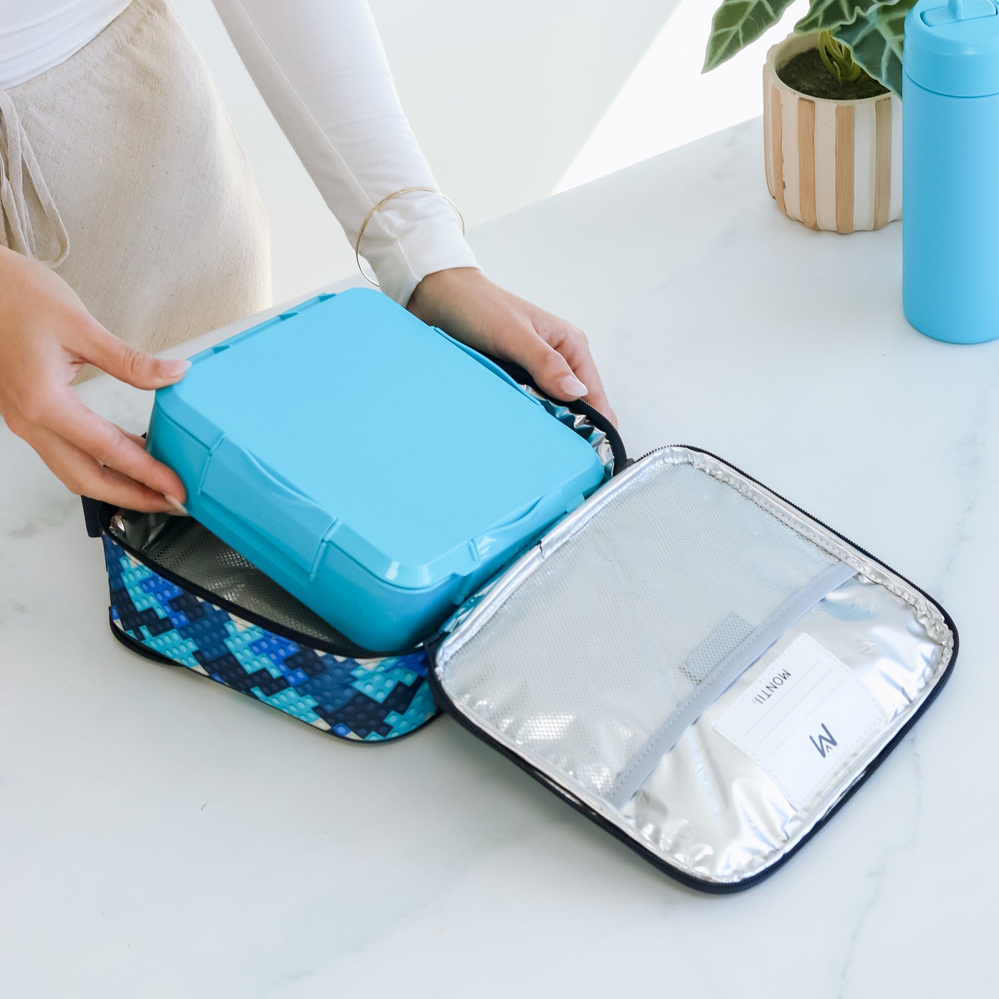 MontiiCo Insulated Lunch Bag (Medium) - Block Land