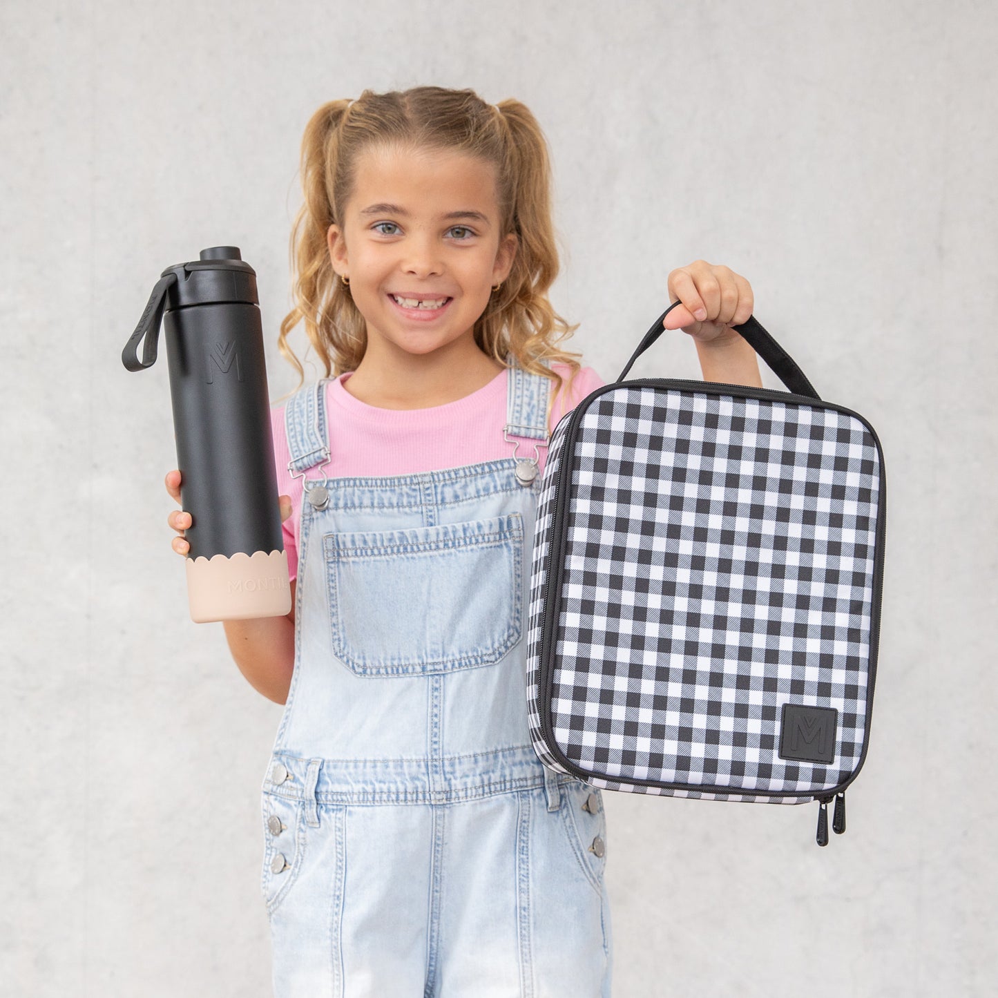 MontiiCo Insulated Lunch Bag - Black Gingham