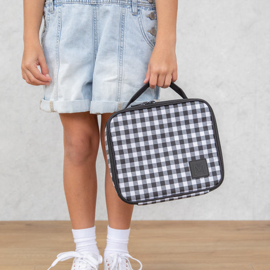 MontiiCo Insulated Lunch Bag (Medium) - Black Gingham