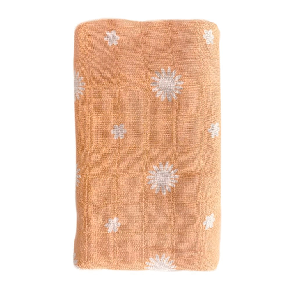 OB Designs Muslin - Peach Daisy Print