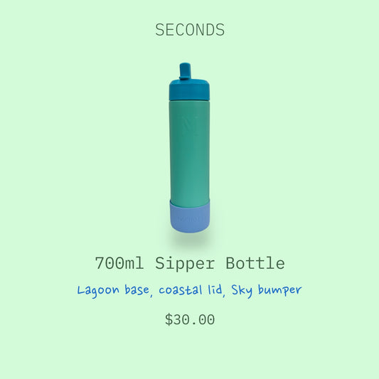 MontiiCo Lagoon 700ml Bottle with Coastal Sipper Lid ***SECONDS***