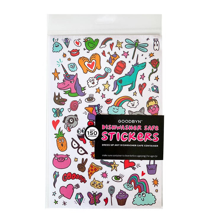 Goodbyn Dishwasher Safe Sticker Set - Rainbow Unicorn