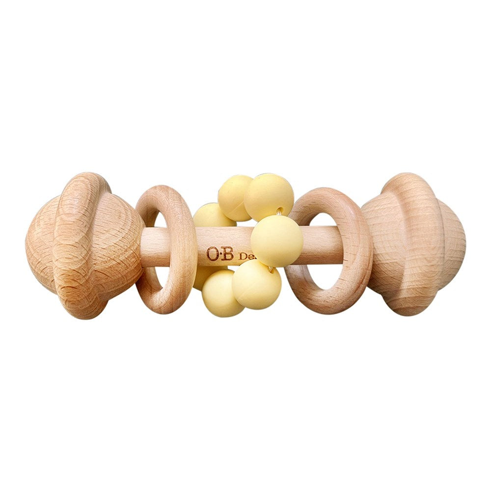 OB Designs Organic Beechwood Rattle - Lemon