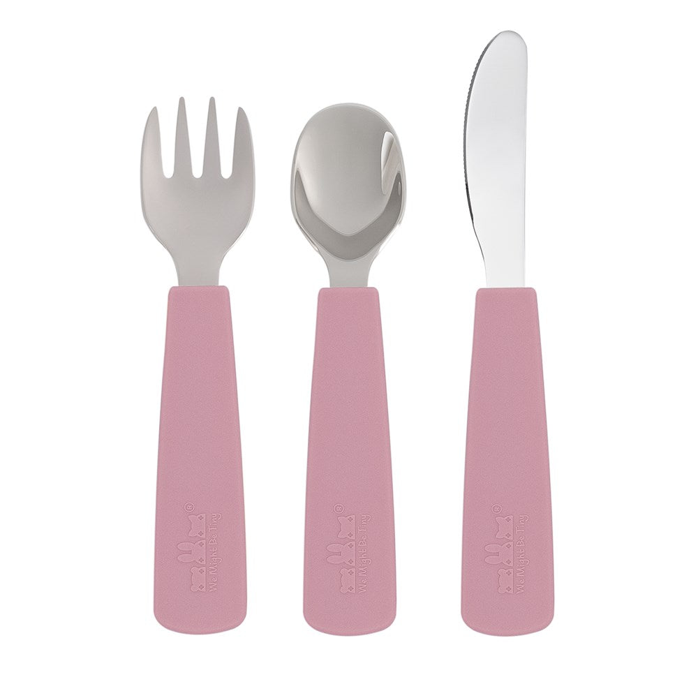 We Might Be Tiny - Toddler Feedie Cutlery Set - Dusty Rose