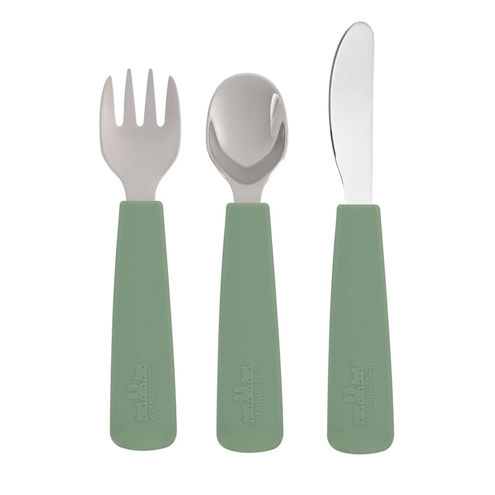 We Might Be Tiny - Toddler Feedie Cutlery Set - Sage