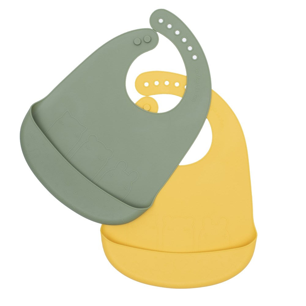 We Might Be Tiny - Catchie Bib - Sage + Yellow