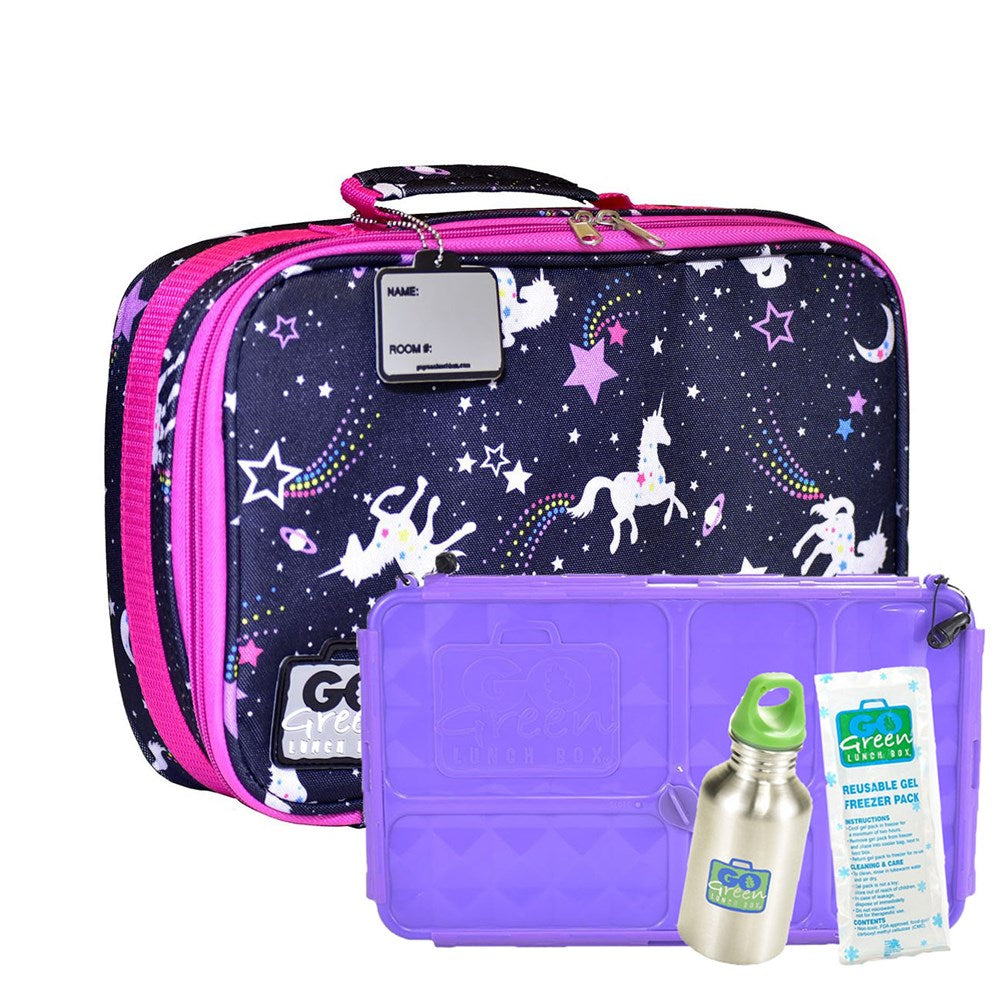 Go Green Lunch Box Set - Magical Sky (with Purple Food Box)