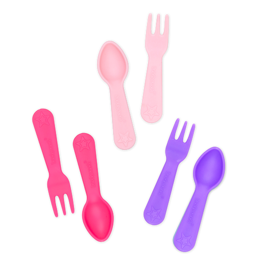 Lunch Punch Fork & Spoon Set - Pink (Set of 3)