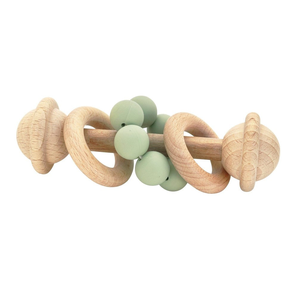 OB Designs Organic Beechwood Rattle - Sage