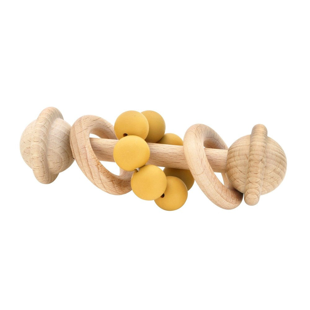 OB Designs Organic Beechwood Rattle - Tumeric