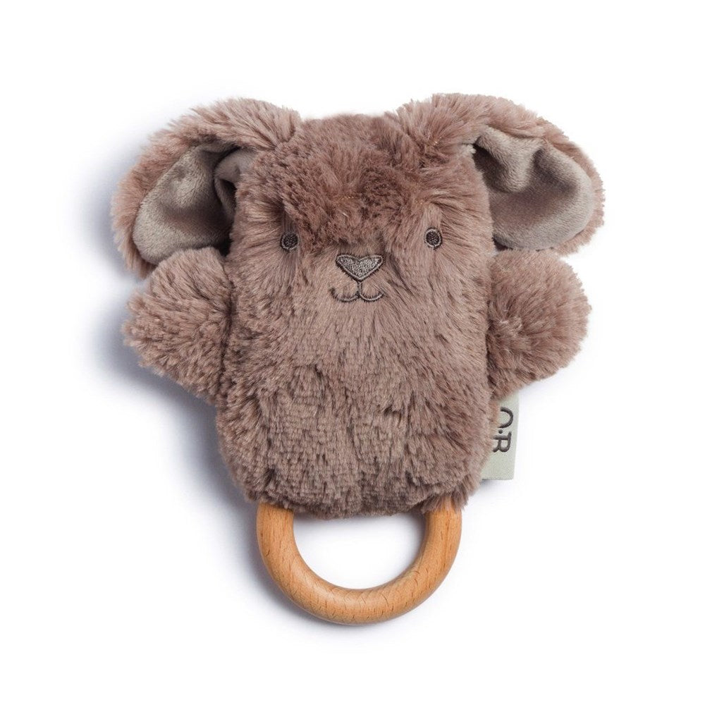 OB Designs Baby Rattle & Teething Ring - Byron Bunny