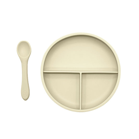 OB Designs Divider Plate & Spoon Set - Coconut