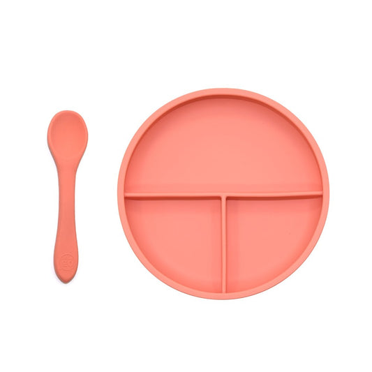 OB Designs Divider Plate & Spoon Set - Guava