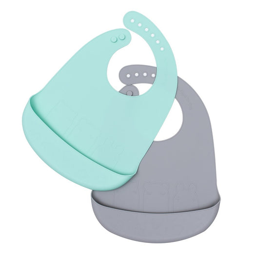 We Might Be Tiny - Catchie Bib - Mint + Grey