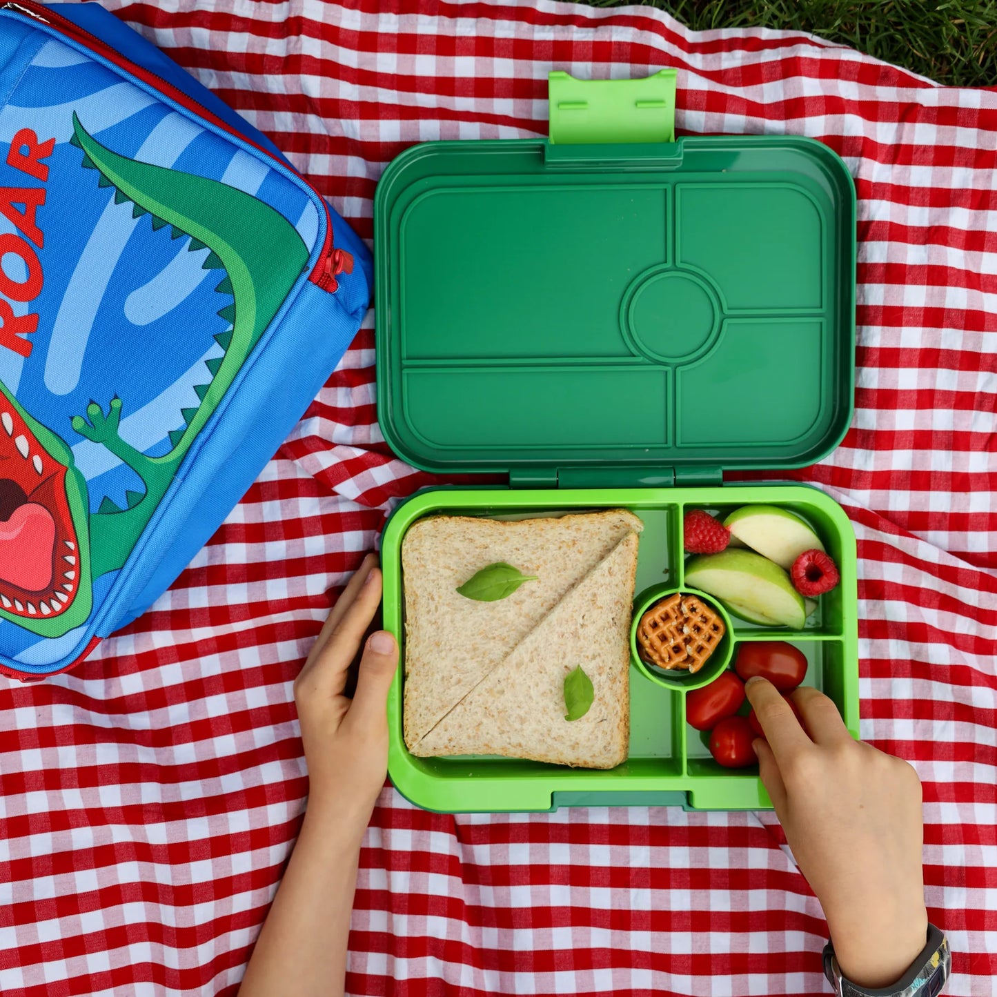 Yumbox Tapas 4C - Palm Green (Lime Tray)