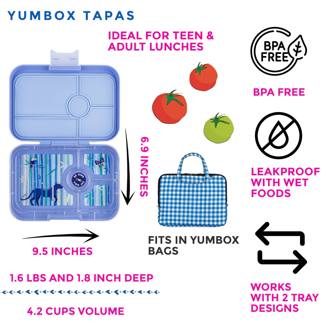 Yumbox Tapas 4C - Hazy Blue (Panther Tray)