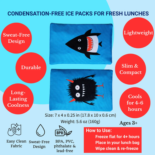 Yumbox Ice Pack - Monster & Shark